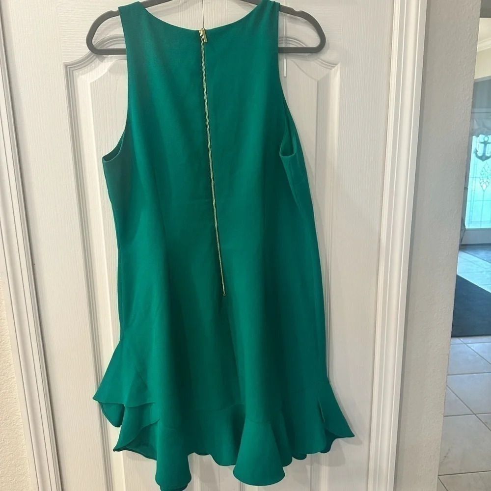 Emerald Ruffle Hem Dress - Picture 6 of 8